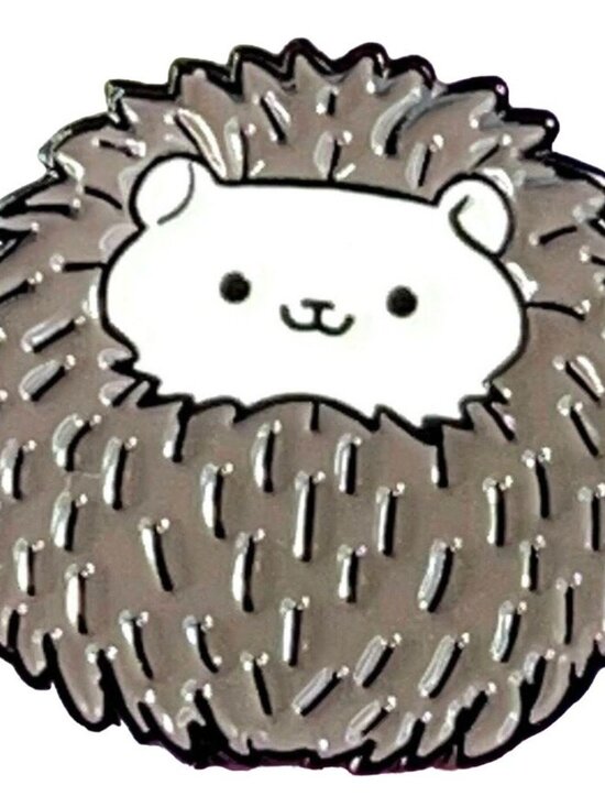Hedgehog Cartoon Lapel Pin Puffy Animal Enamel Badge Brooch Pin Accessories - Picture 1 of 5